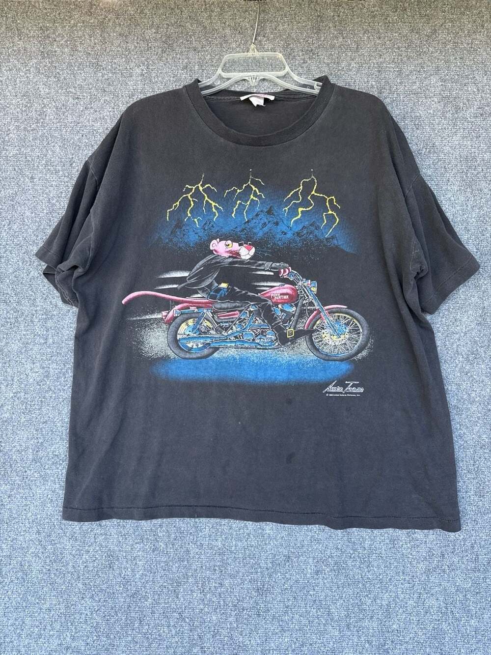 Vintage 1993 Pink Panther Motorcycle Biker T-Shirt XL